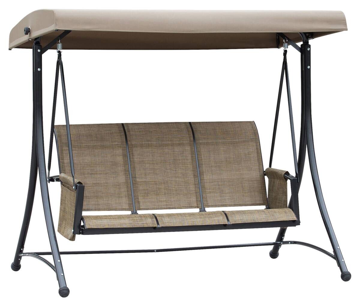 Outsunny Hollywoodschaukel braun Polyester B/H/L: ca. 128x172x196 cm