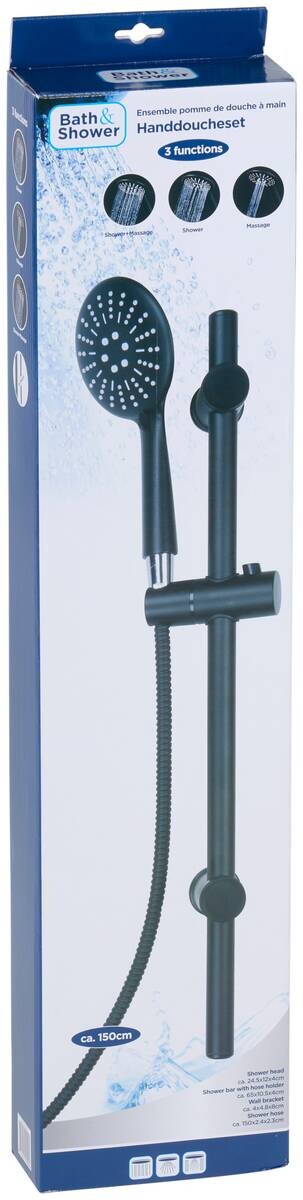 Brausegarnitur schwarz B/H/T: ca. 16x71x13 cm