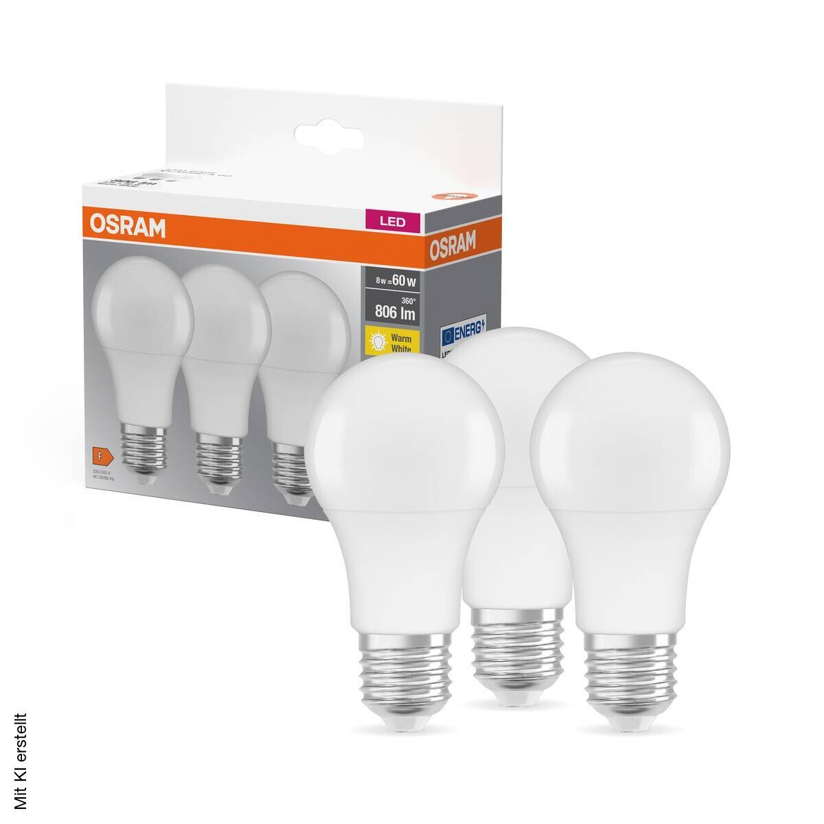 OSRAM LED-Leuchtmittel BASE Classic A AC55981 3er Pack E27