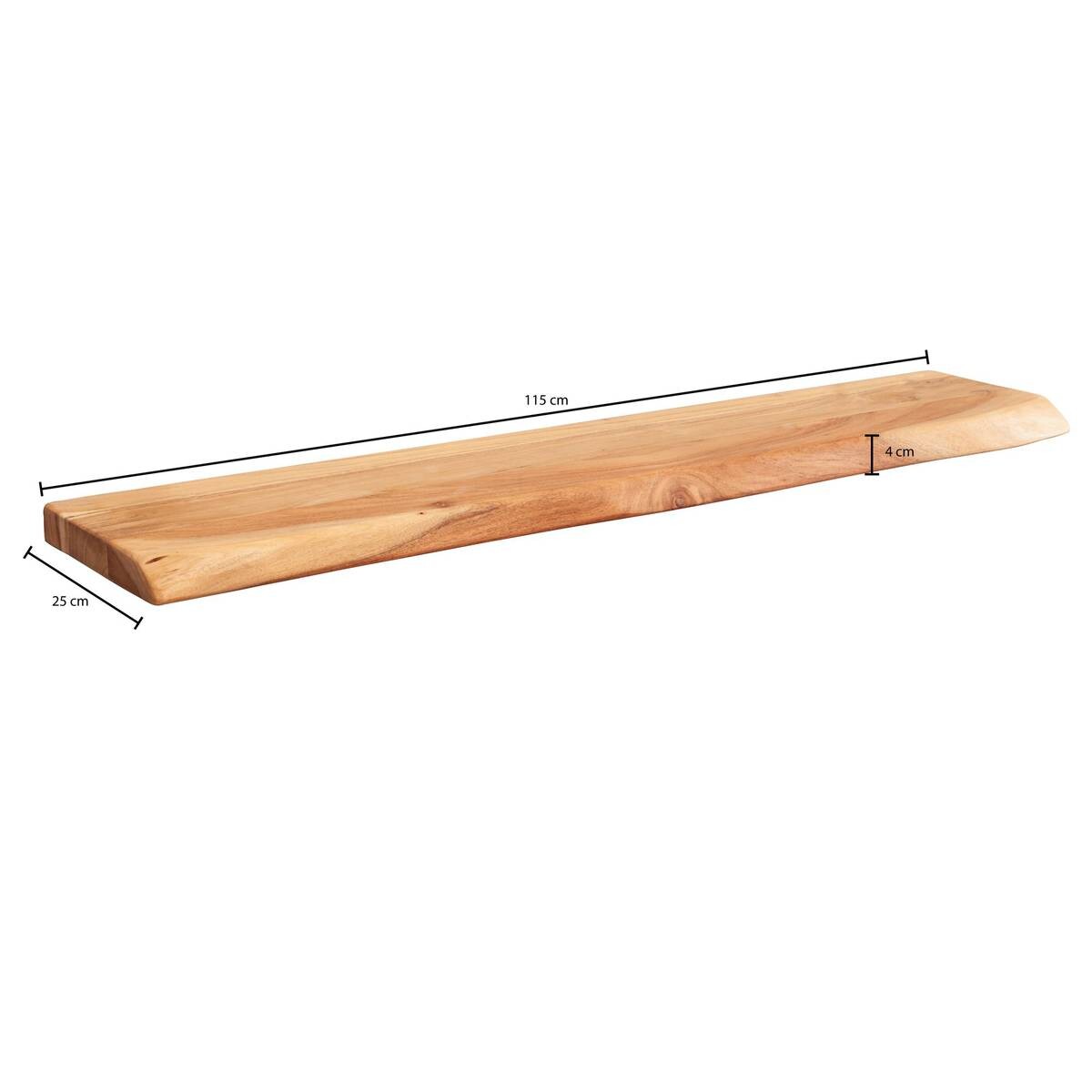 Wandregal natur B/T: ca. 115x25 cm