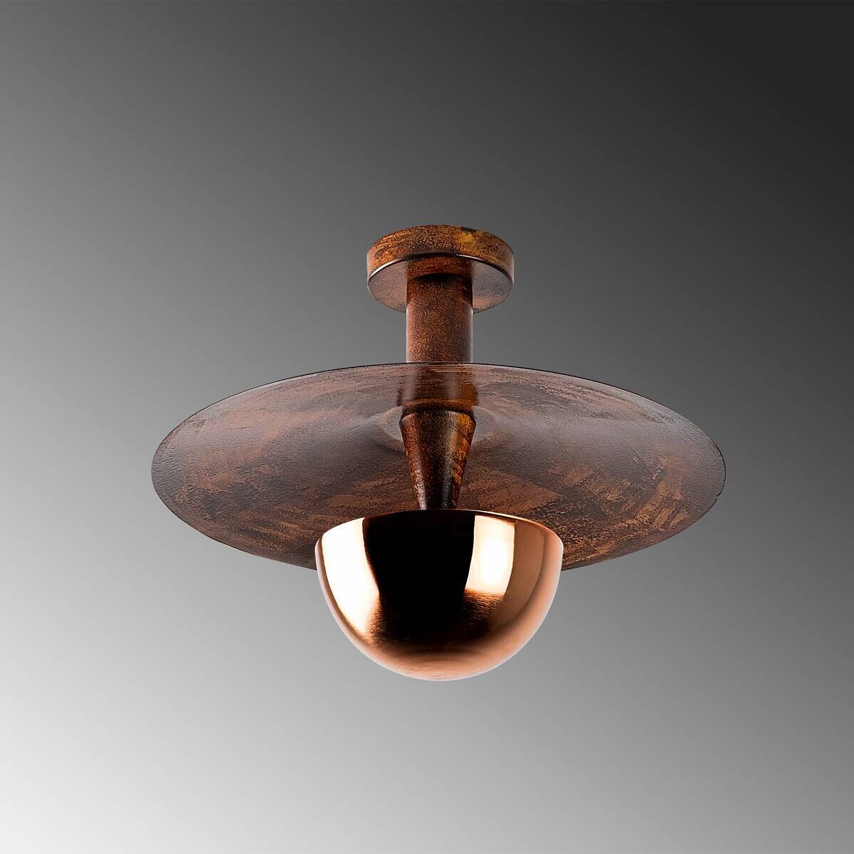Opviq Deckenleuchte Kurt Kupfer Metall B/H/T/L/D: ca. 38x31x38x38x38 cm G9 1 Brennstellen