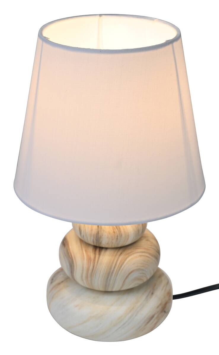 POCOline Keramik Tischleuchte Adriana beige braun weiß Keramik B/H/L: ca. 16,5x17,5x16,5 cm E14 1 Brennstellen