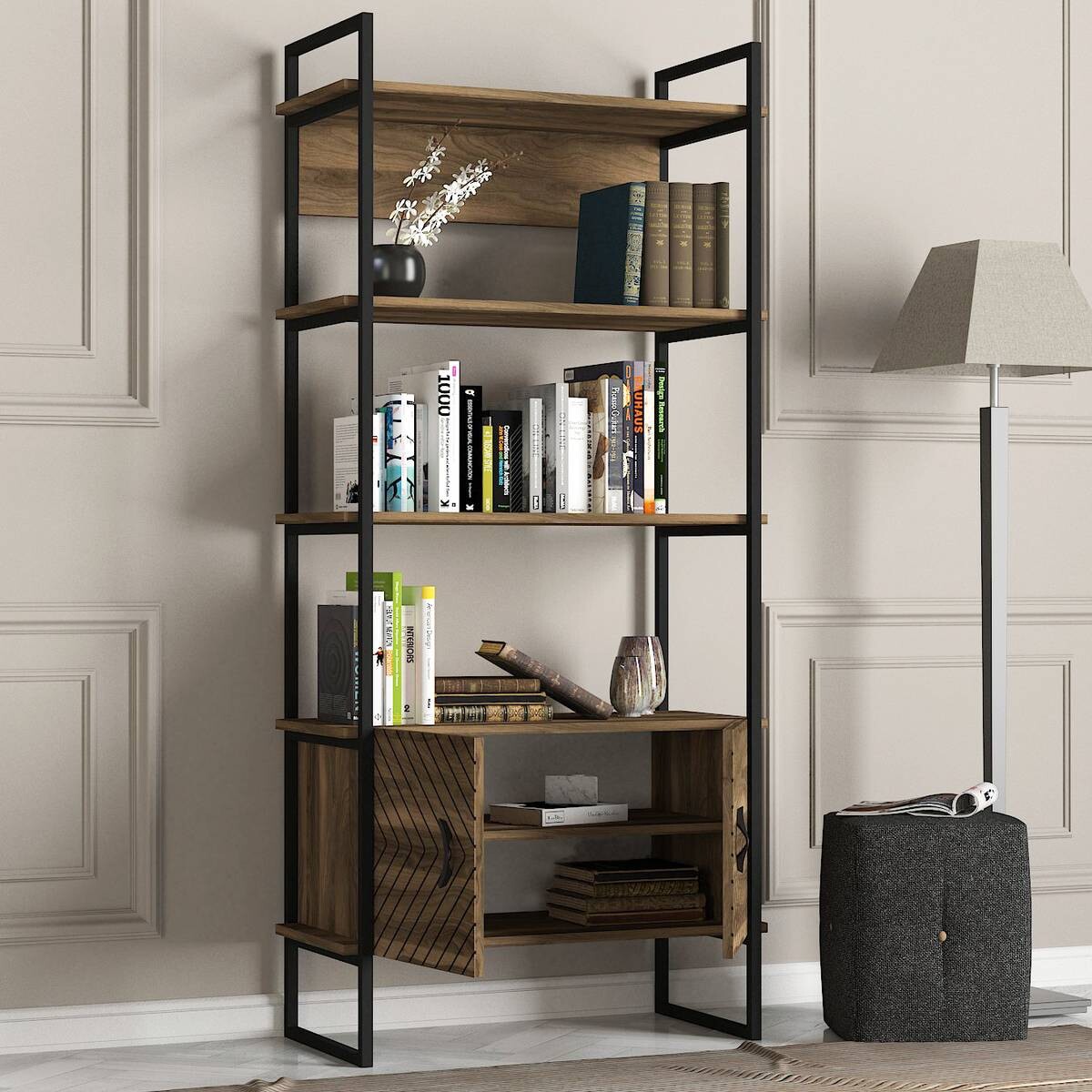 Regal Scala walnuss Nachbildung B/H/T: ca. 90x180x35 cm