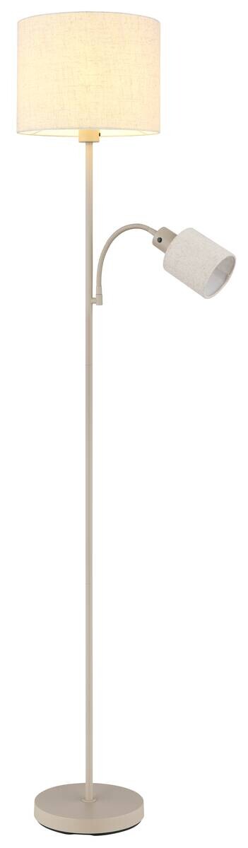 GLOBO Stehleuchte sand beige Leinen Metall H/D: ca. 165x30 cm E27 1 Brennstellen