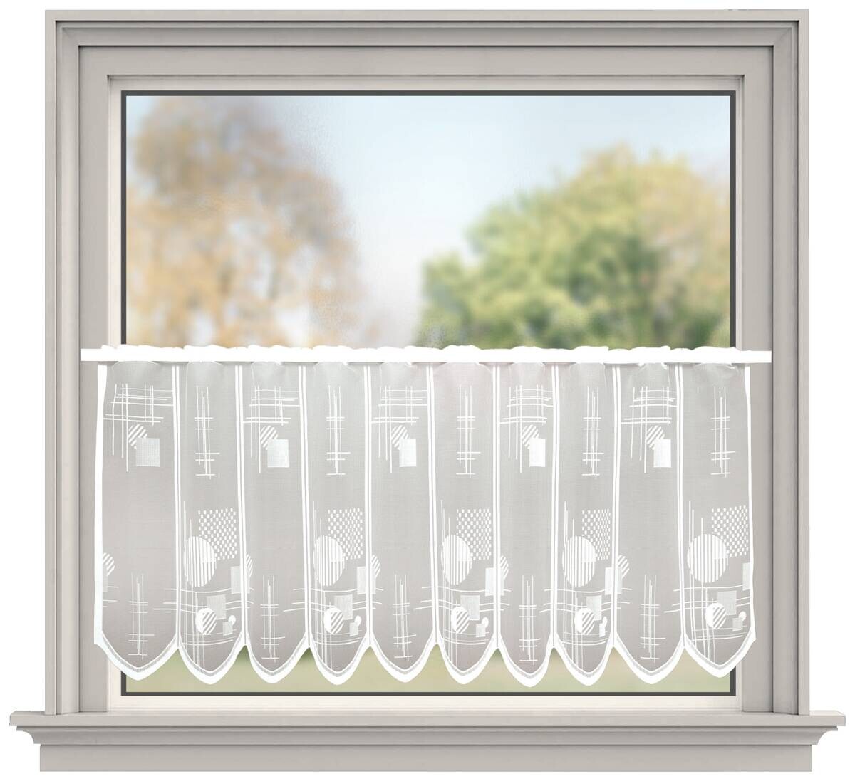 Sensation Scheibengardine weiß B/L: ca. 200x60 cm