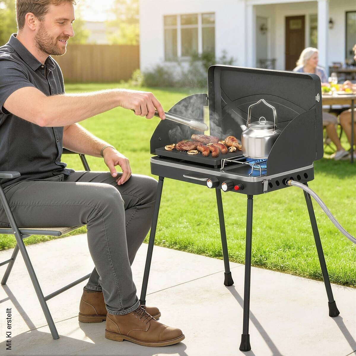 Outsunny Gasgrill Aluminium B/H/L: ca. 47x88x61 cm