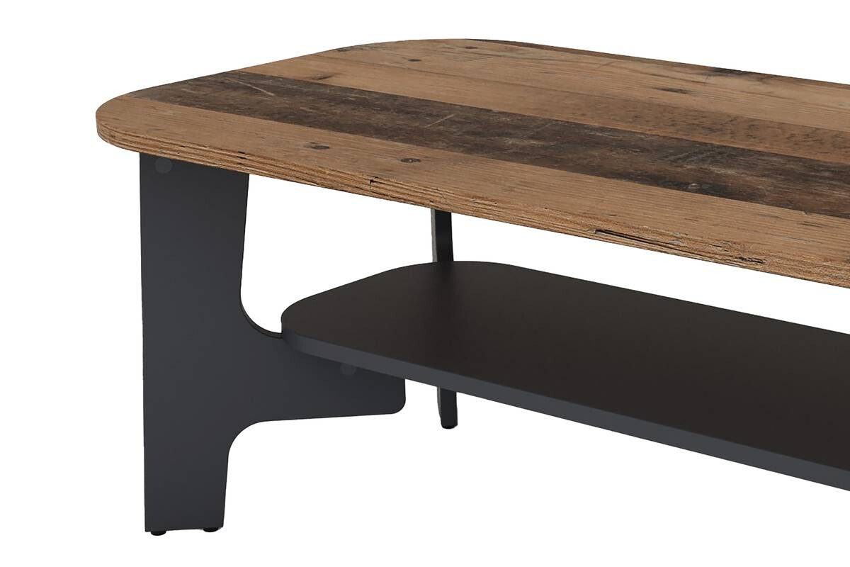 Couchtisch JONNY Eiche Old Wood Nachbildung anthrazit anthrazit B/H/T: ca. 110x42,5x55 cm