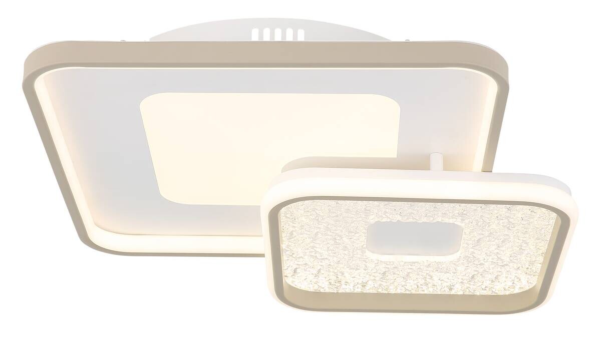 GLOBO LED-Deckenleuchte sand Opal weiß Kunststoff Metall B/H/L: ca. 50x9x50 cm 1 Brennstellen