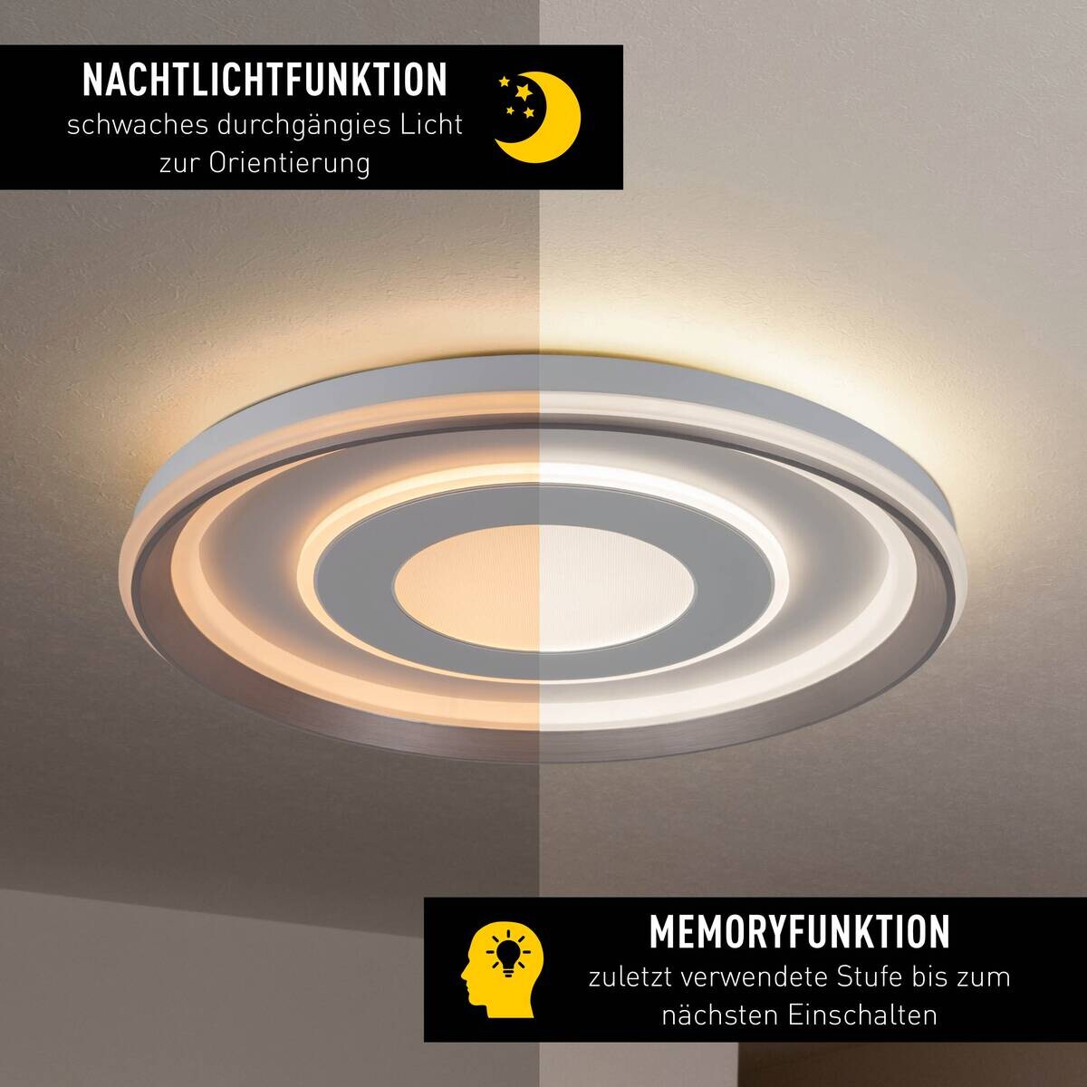 Näve Leuchten LED-Deckenleuchte weiß Kunststoff Metall B/H/T/D: ca. 50x7,5x50x50 cm