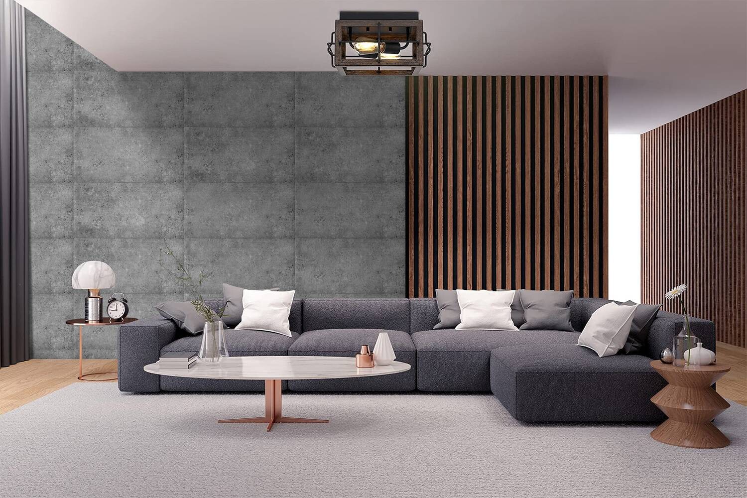 Wandpaneel grau Styropor B/L/S: ca. 50x50x0,3 cm