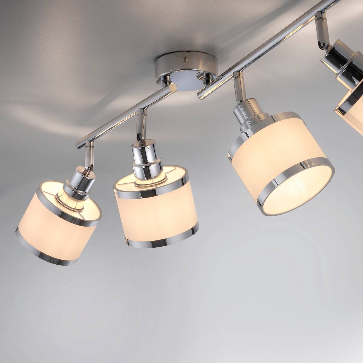 Just Light Spot Accor Chrom weiß Kunststoff B/H/L: ca. 78x22x78 cm E14 4 Brennstellen