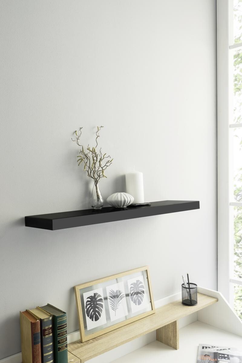 Wandboard Shelvy 80 schwarz B/H/T: ca. 80x4x24 cm