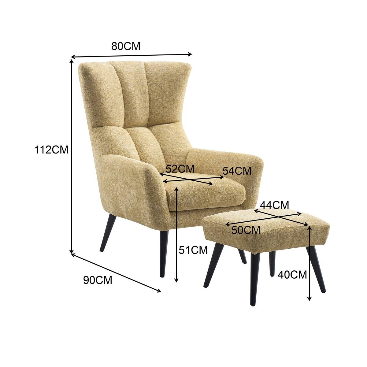 Sessel gelb Polyester B/H/T: ca. 90x112x80 cm