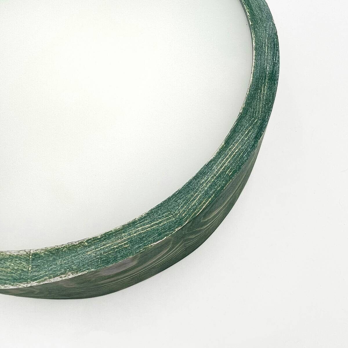 Lamkur Deckenleuchte grün hellbraun Holz Glas B/H/L: ca. 28x28x10 cm 1 Brennstellen