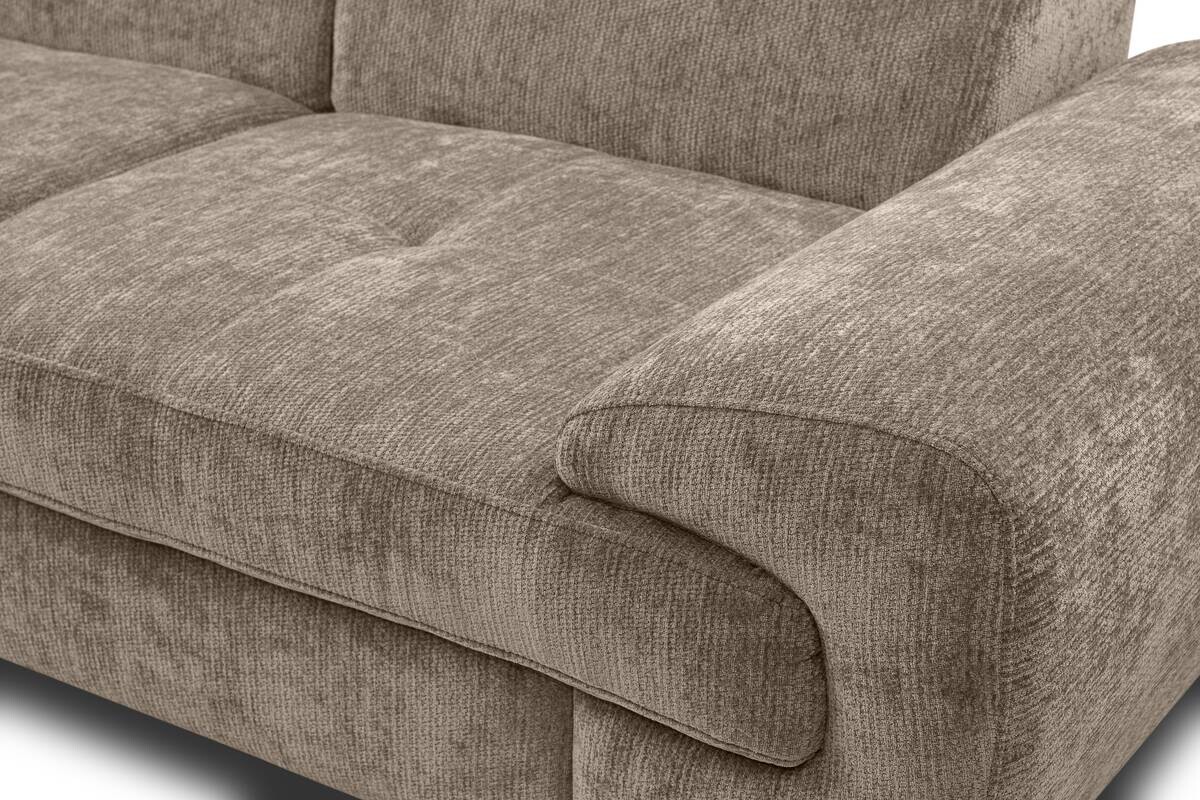 Ecksofa mit Bettfunktion und Bettkasten taupe Microfaser B/H/T: ca. 256x73x202 cm