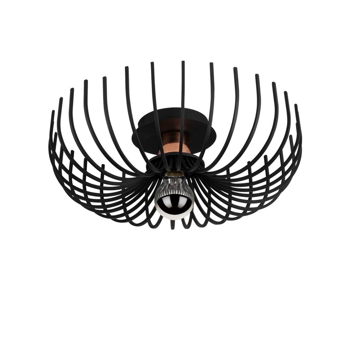 Opviq Deckenleuchte Aspendos schwarz Metall B/H/T/L/D: ca. 36x12x36x36x36 cm E27 1 Brennstellen