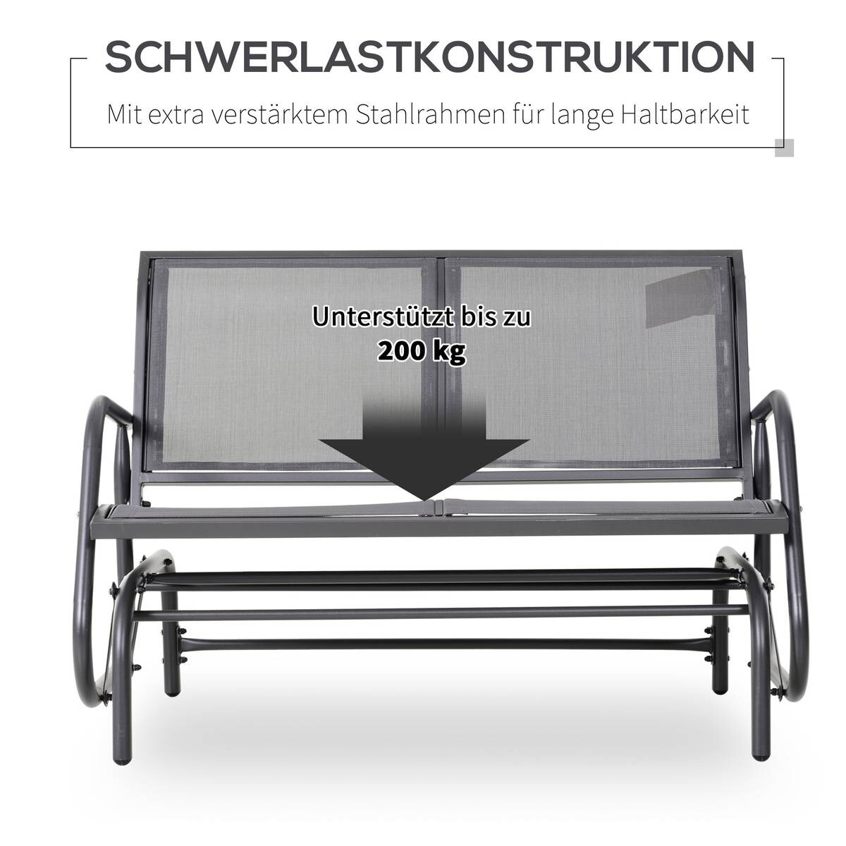 Outsunny Sitzbank grau Metall B/H/L: ca. 70x85x120 cm