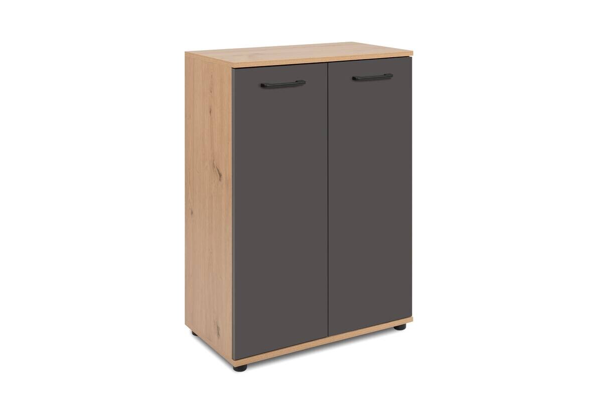 Kommode Kerry 01B Eiche Artisan Nachbildung anthrazit B/H/T: ca. 60x85x35 cm