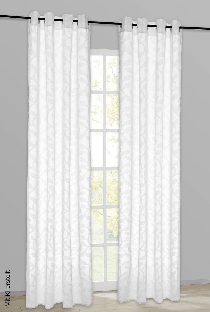 CASA CREATION Ösenvorhang Pixel weiß B/L: ca. 140x245 cm