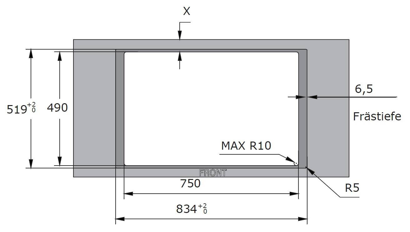 Amica Muldenlüfter 70800 schwarz Schwarzglas B/H/T: ca. 83x20x51,5 cm