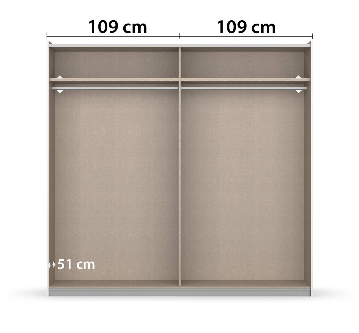 Schwebetürenschrank Kronach Alpinweiß B/H/T: ca. 218x210x59 cm