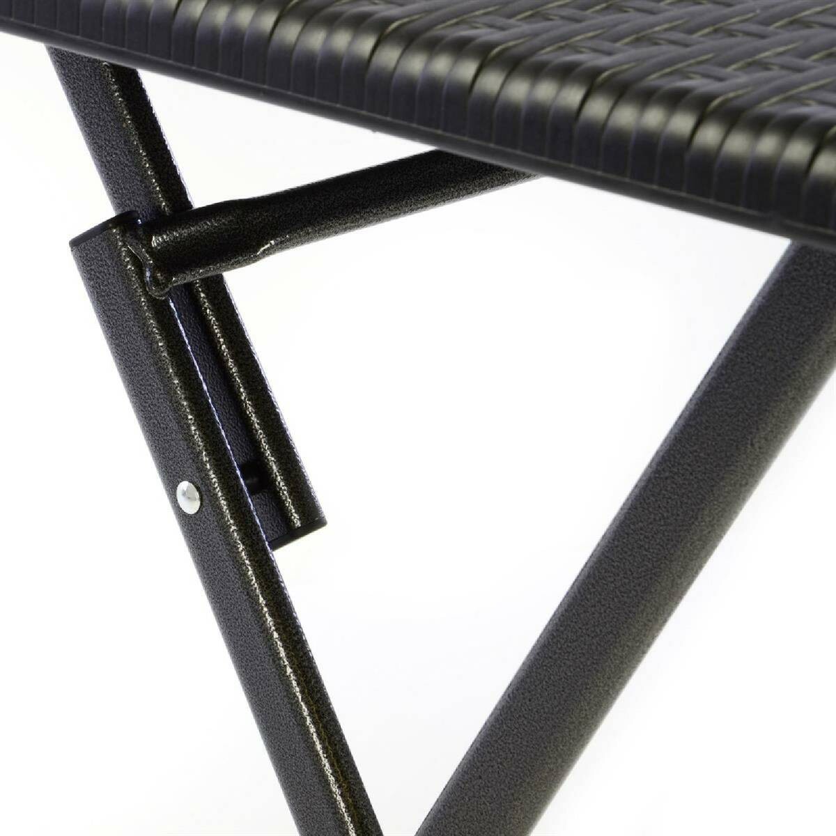 VCM Gartentisch schwarz Polyrattan B/H/L: ca. 61x75x61 cm