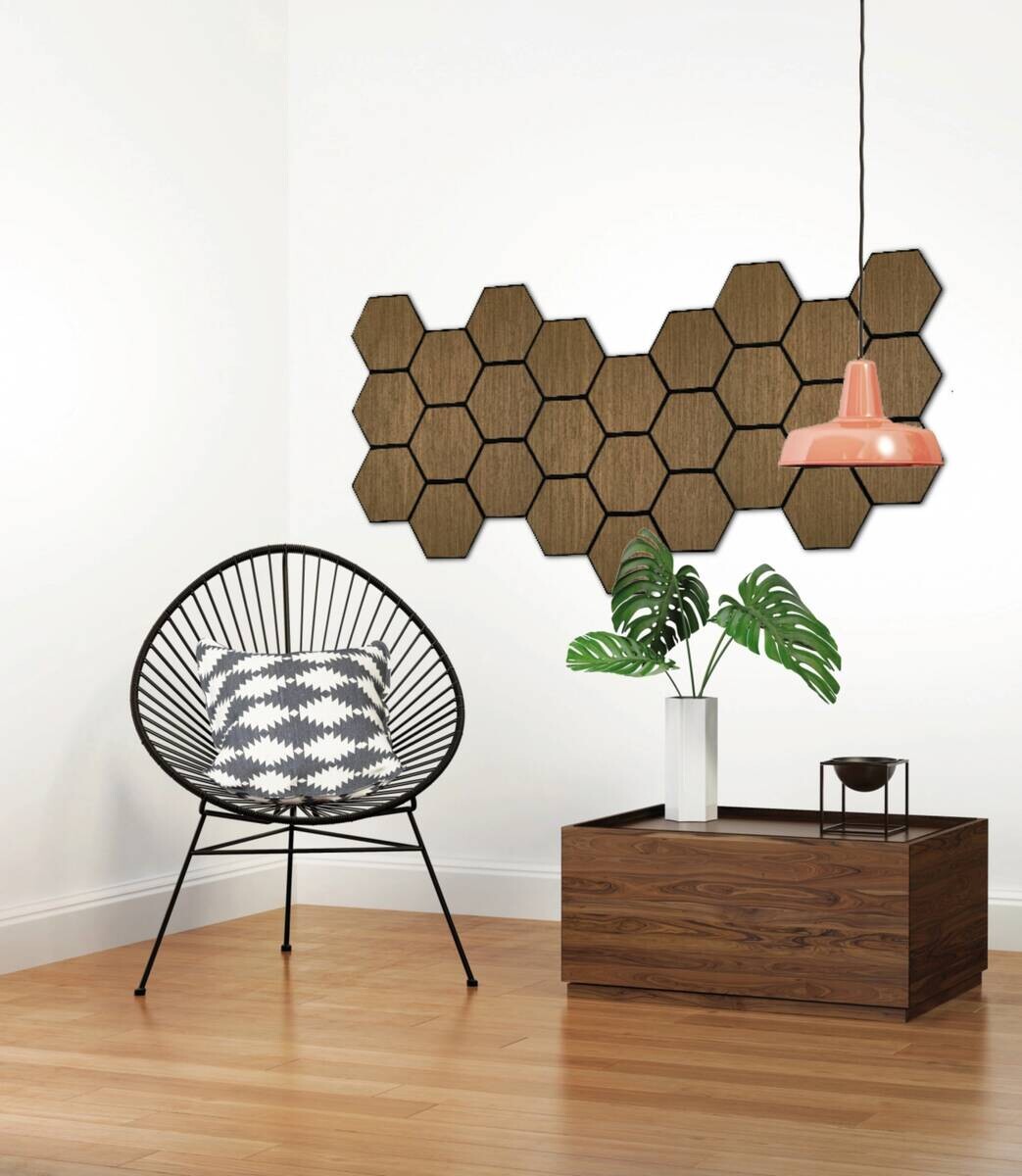 Wandpaneel braun B/H: ca. 55x65 cm