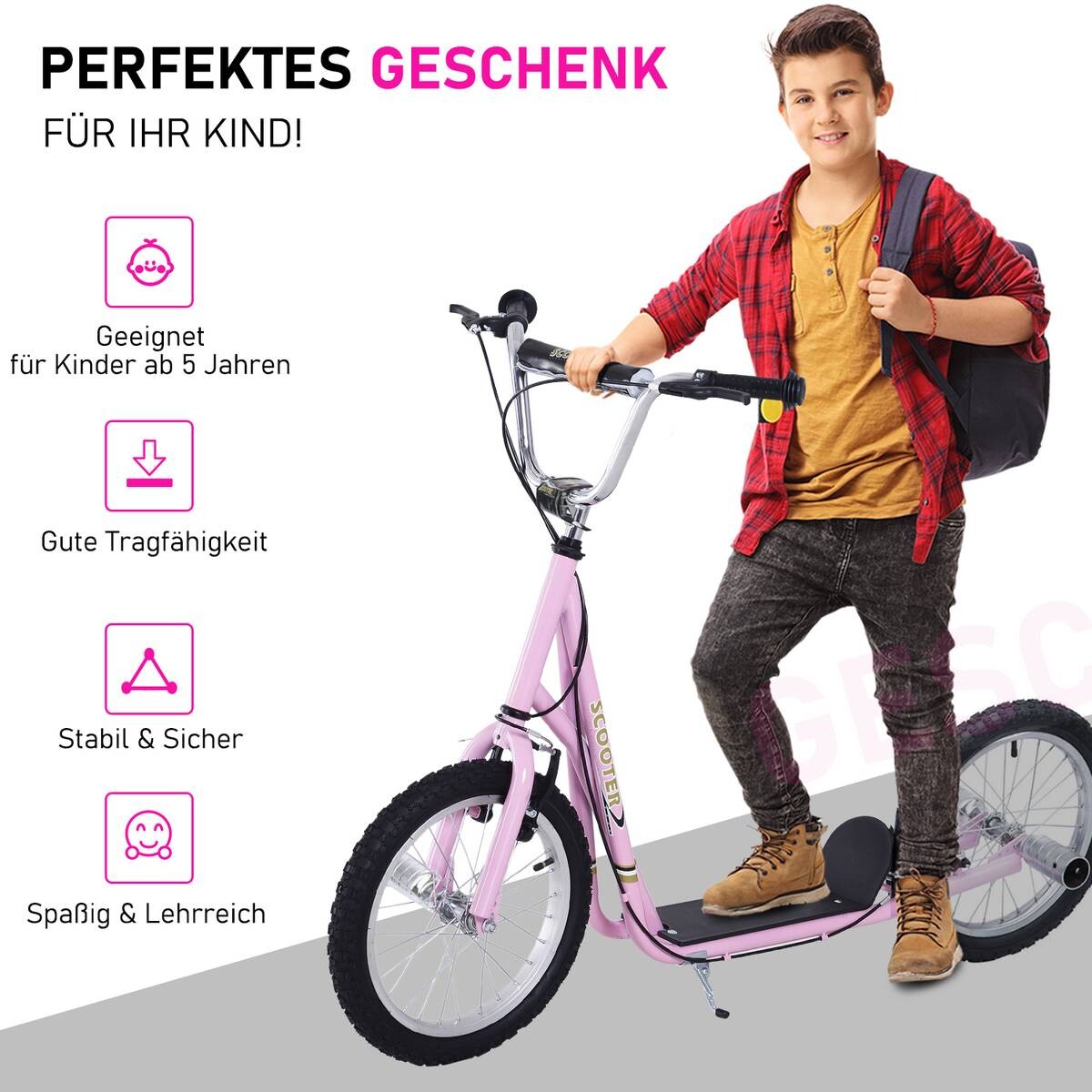 HOMCOM Kinderroller rosa