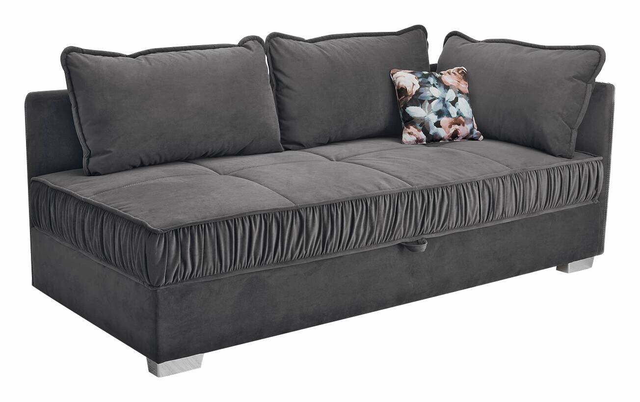 Polsterliege grau Microfaser B/H/T: ca. 207x87x98 cm