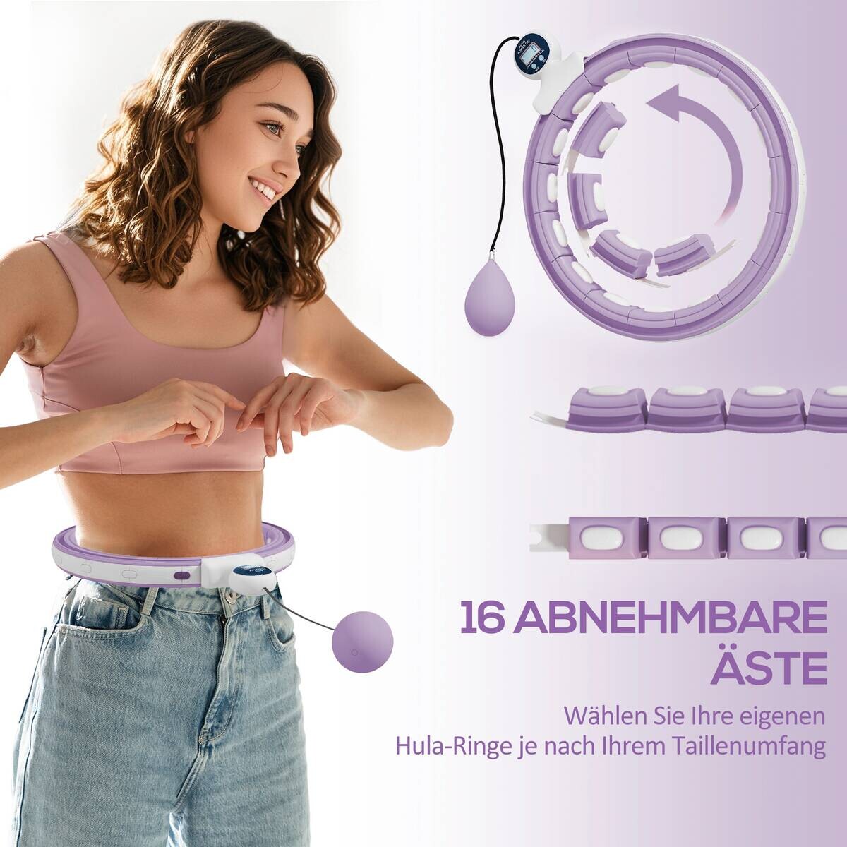 SPORTNOW Hula Hoop violett B/H/L: ca. 4,5x1x139 cm