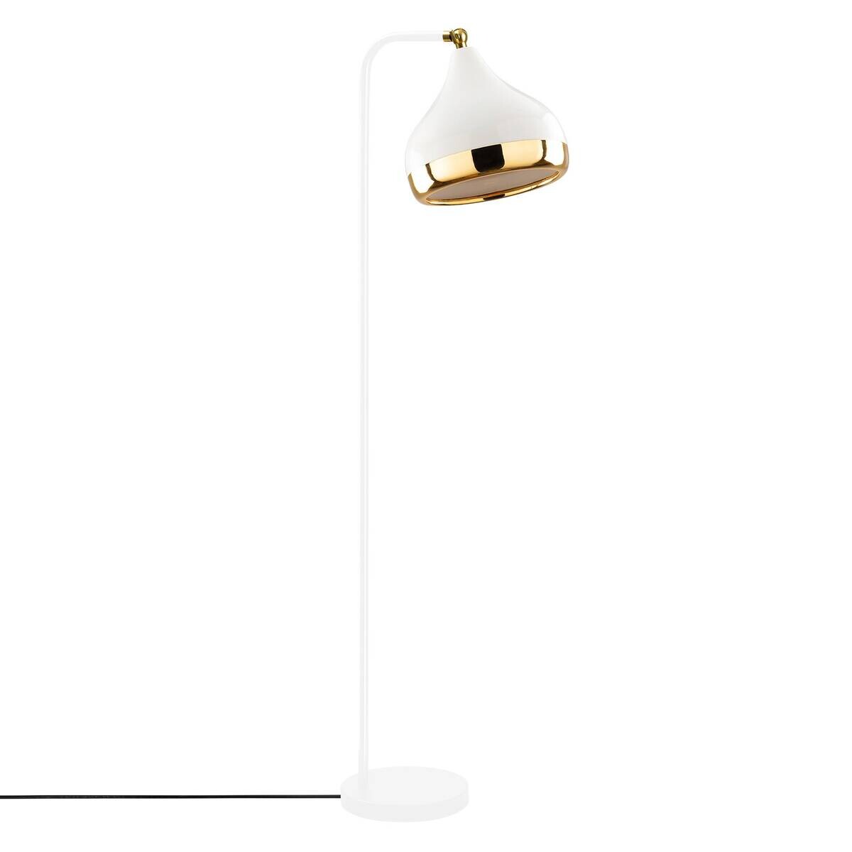 Opviq Stehlampe Yildo weiß gold Metall B/H/L: ca. 17x120x30 cm E27 1 Brennstellen
