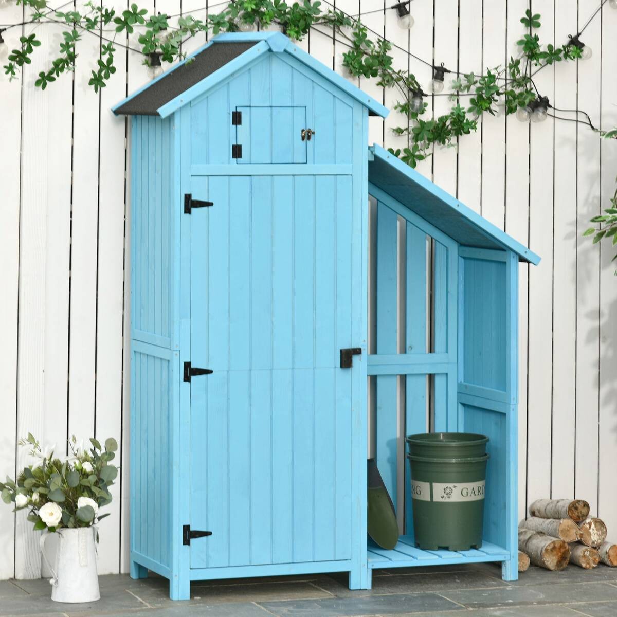Outsunny Gartenhaus blau B/H/L: ca. 130x180x54,5 cm