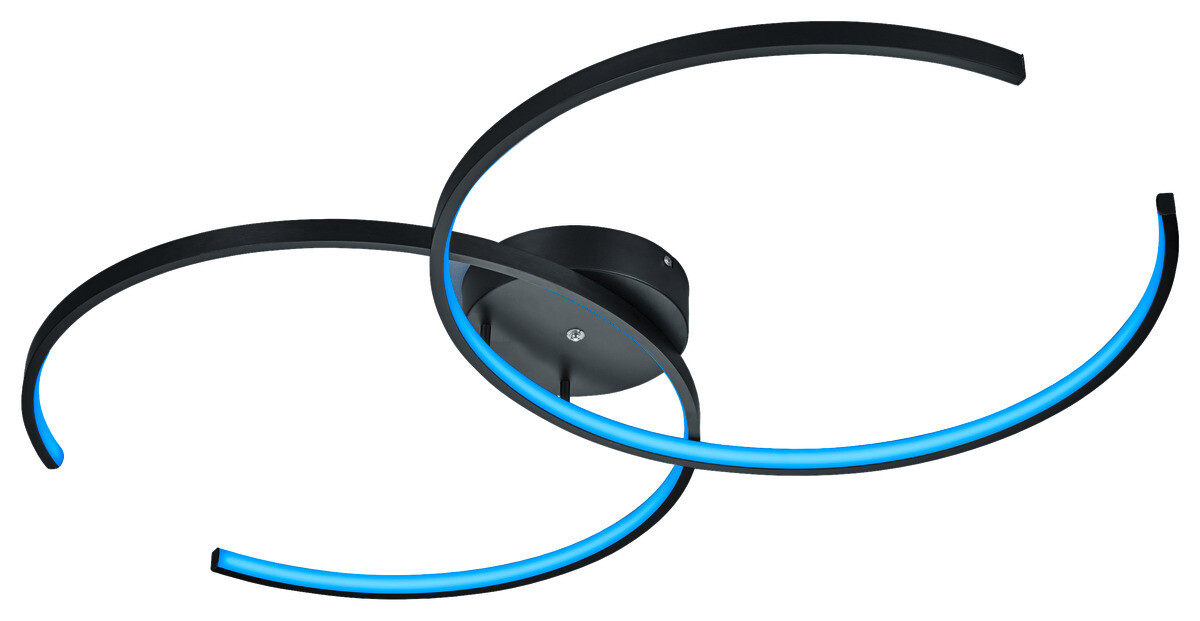 TRIO Deckenleuchte Citizen schwarz Metall B/H/T: ca. 94x8x55 cm 2 Brennstellen