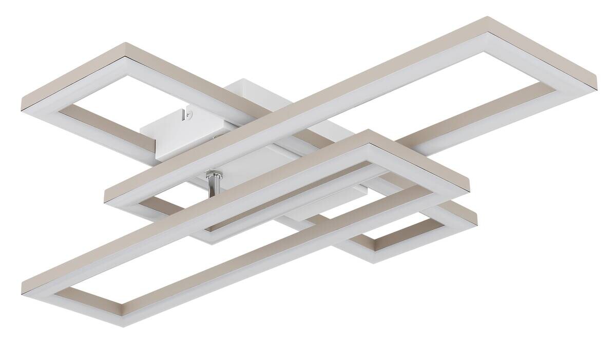 GLOBO Deckenleuchte Opal sand weiß Kunststoff B/H/L: ca. 40x7,5x55 cm 1 Brennstellen