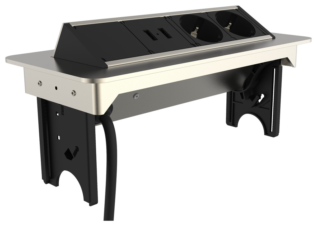 SCHÜTTE Steckdose 03074, E2 schwarz B/H/T: ca. 28x11x13 cm