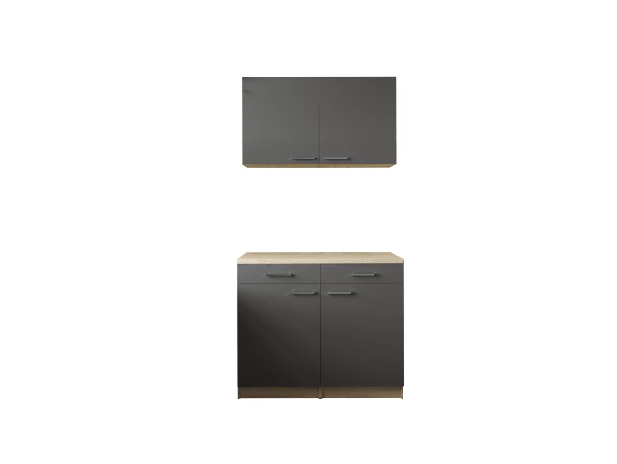 Anbauküchen-Set Merle grau B/H/T: ca. 100x200x60 cm