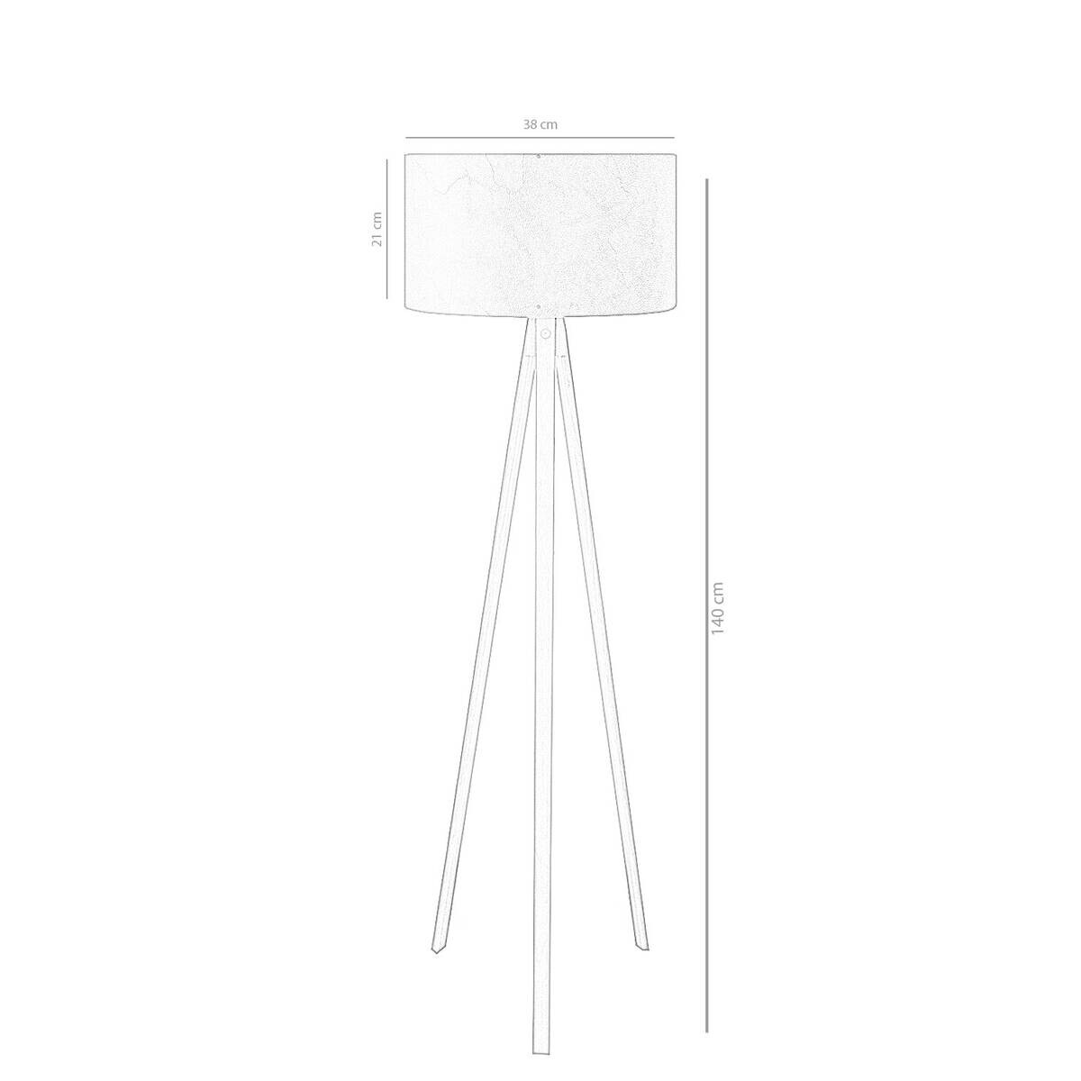 Opviq Stehlampe grau MDF PVC B/H/T/L/D: ca. 38x140x38x38x38 cm E27 1 Brennstellen