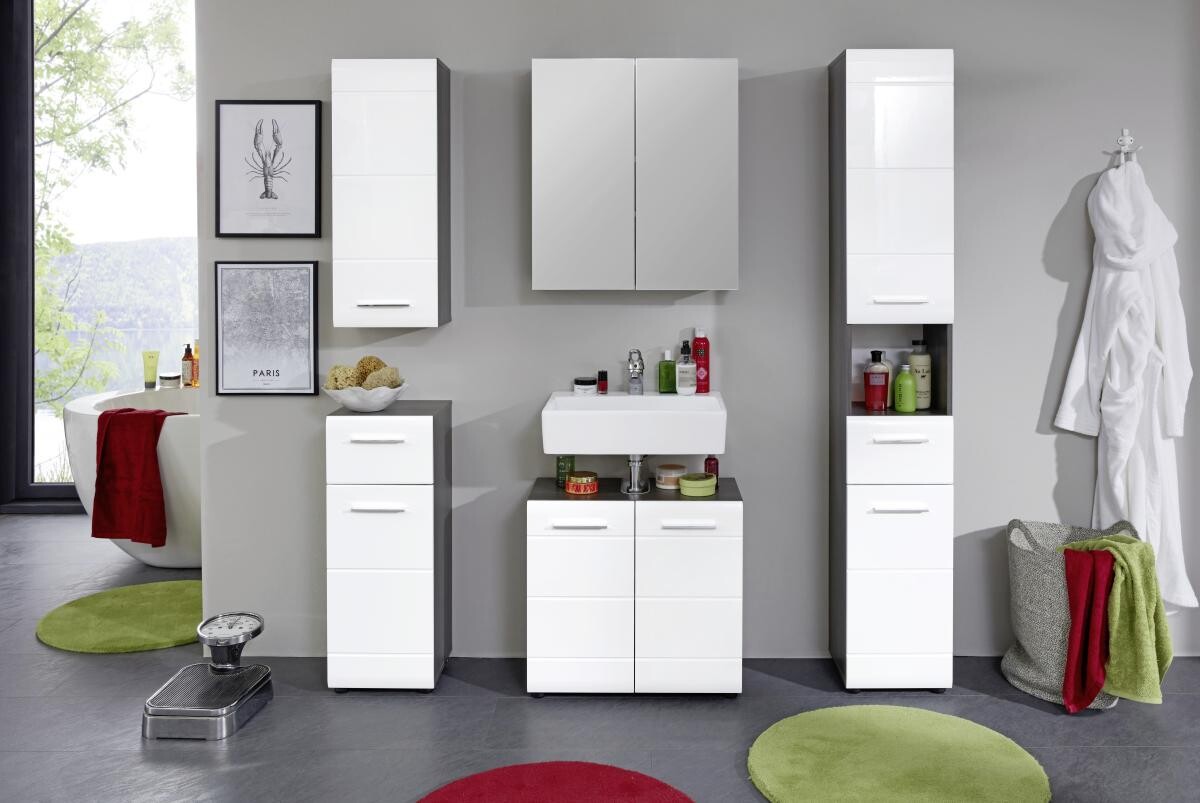 Spiegelschrank Line Rauchsilber Nachbildung B/H/T: ca. 60x67x18 cm