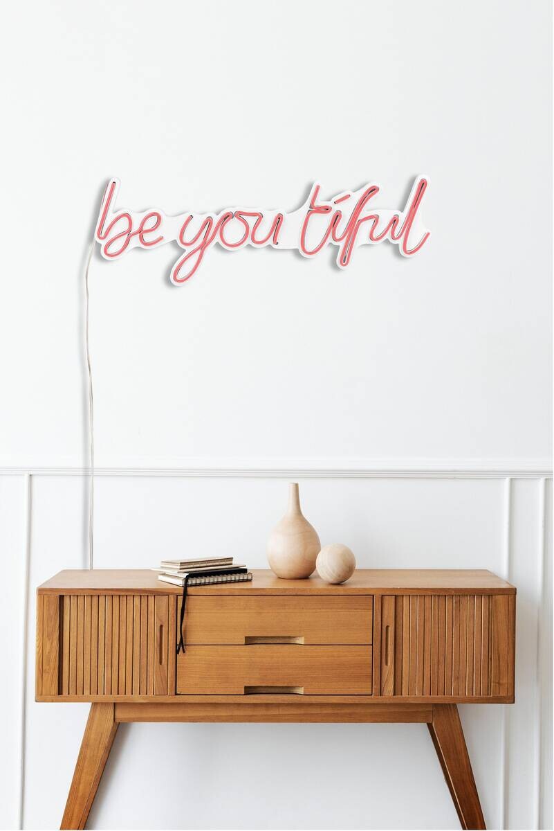 Opviq LED-Wandleuchte rosa PVC B/H/T/L: ca. 49x17x2x49 cm