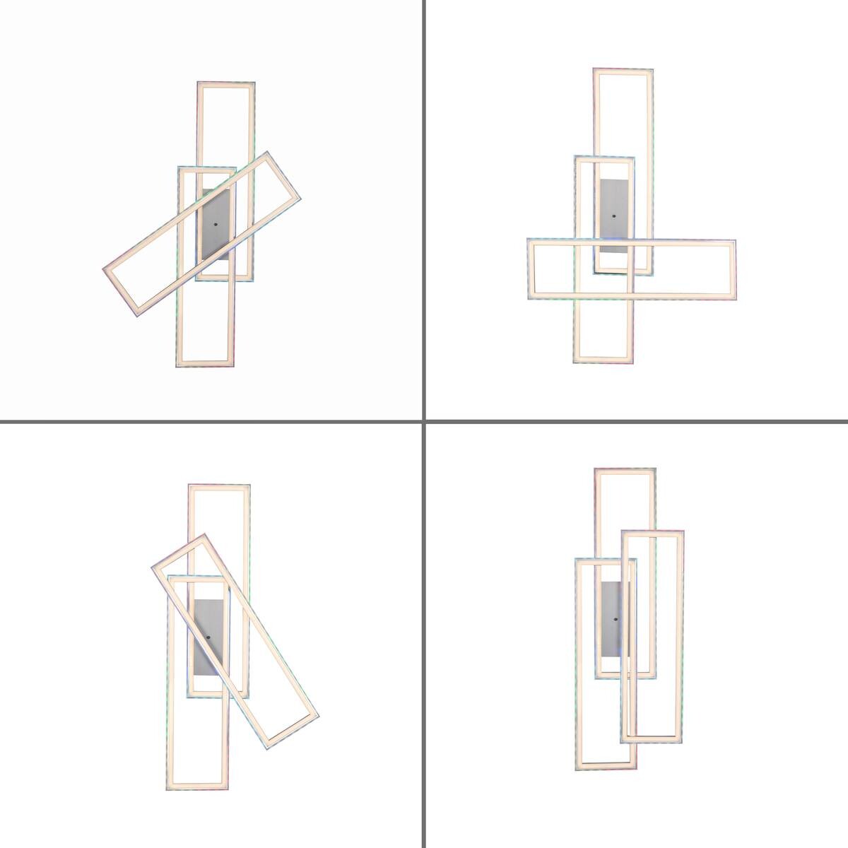 Just Light LED-Deckenleuchte FELIX60 14637-55 stahlfarbig weiß Kunststoff Stahl B/H/T: ca. 101x6,9x71 cm 2 Brennstellen