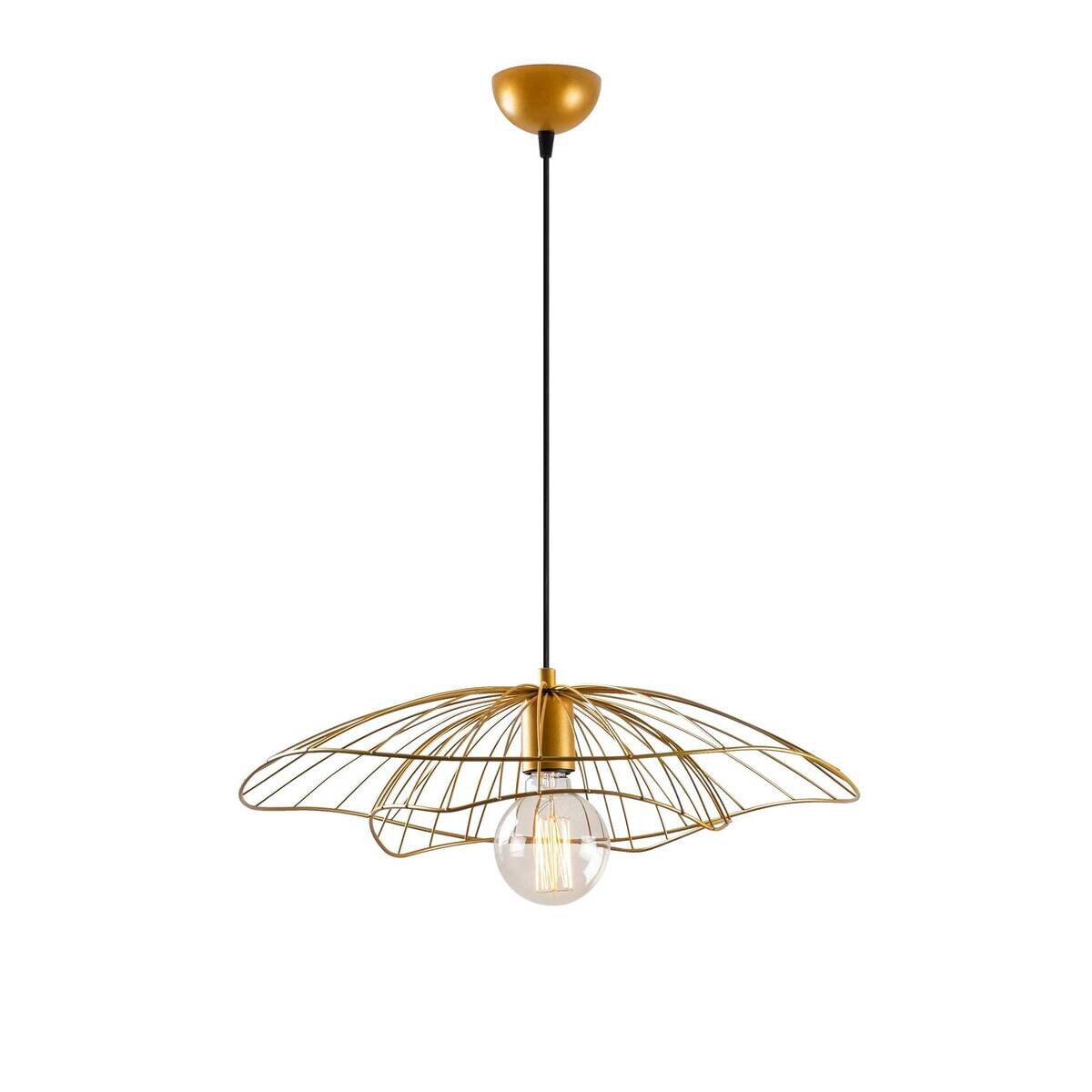 Opviq Pendelleuchte Tel gold Metall B/H/T/L/D: ca. 50x111x50x50x50 cm E27 1 Brennstellen