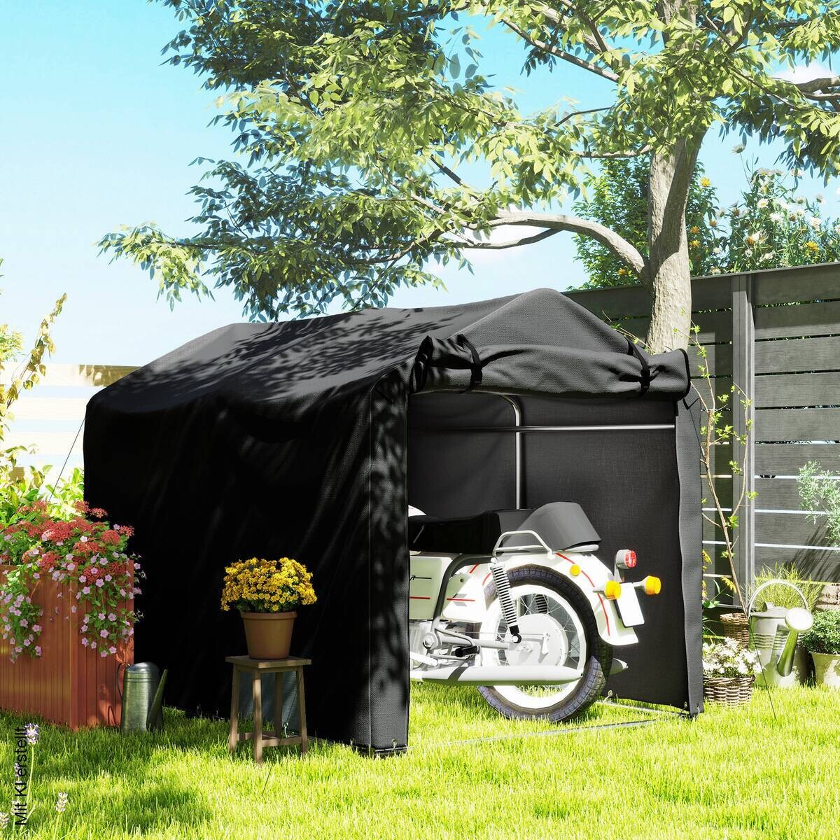 Outsunny Gerätezelt schwarz Polyethylen B/H/L: ca. 157x165x220 cm