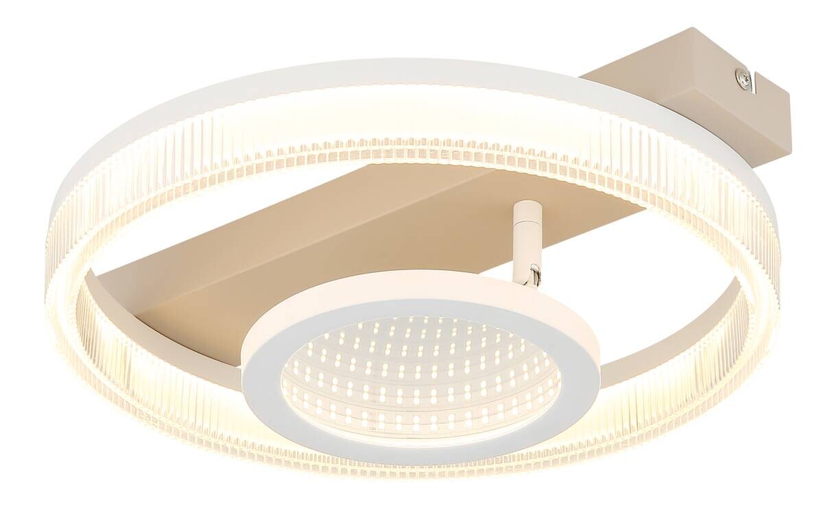 GLOBO Deckenleuchte transparent weiß sand Metall Kunststoff B/H/L: ca. 33x10x36 cm 1 Brennstellen