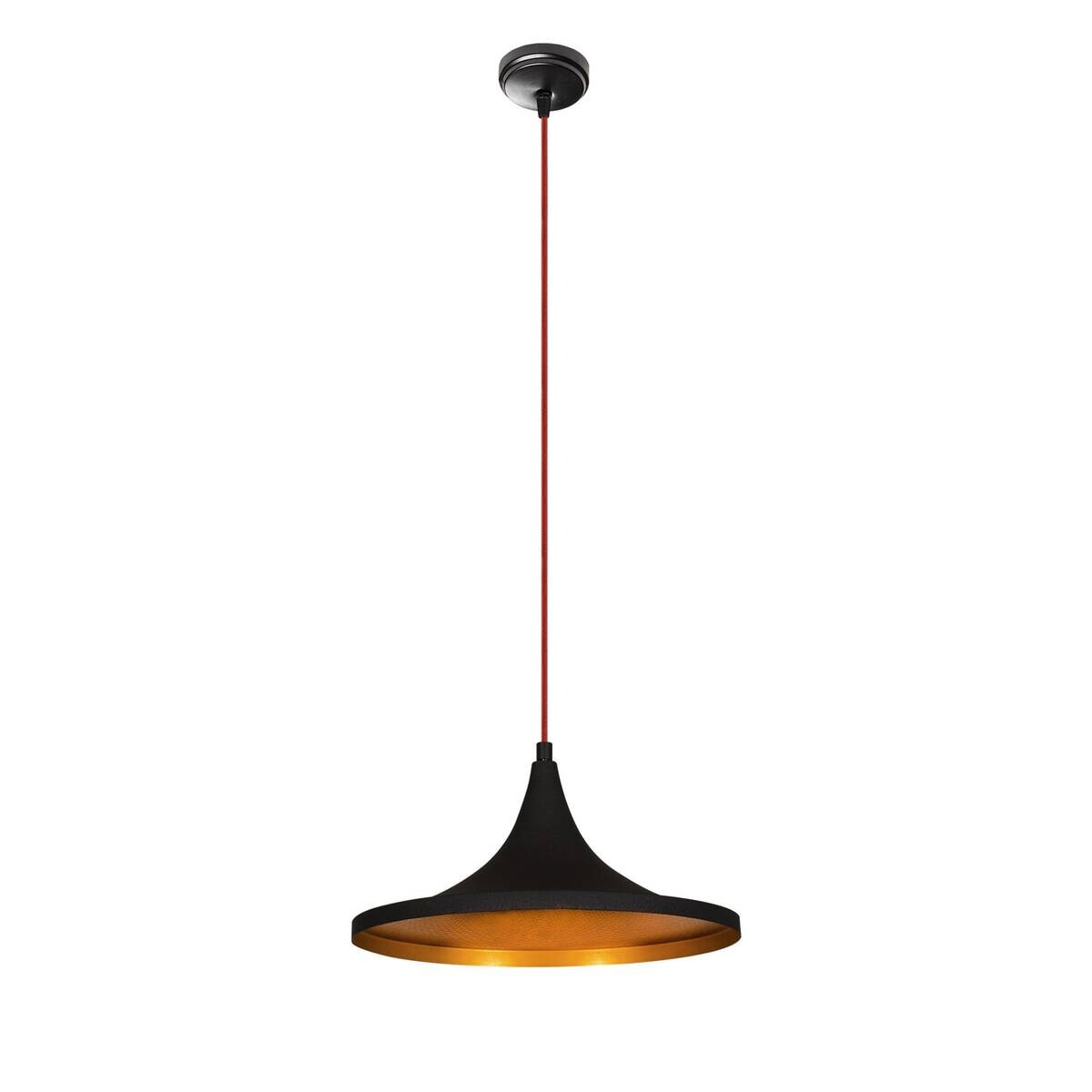 Opviq Pendelleuchte Elmas schwarz rot Metall B/H/T/L/D: ca. 35x117x35x35x35 cm E27 1 Brennstellen