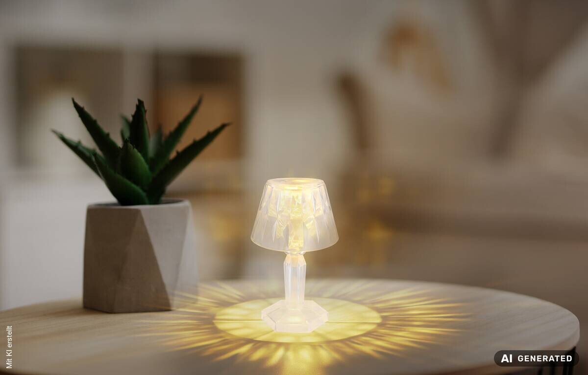 GLOBO LED-Tischleuchte Gixi 2er-Set weiß Kunststoff H/D: ca. 12x6,7 cm
