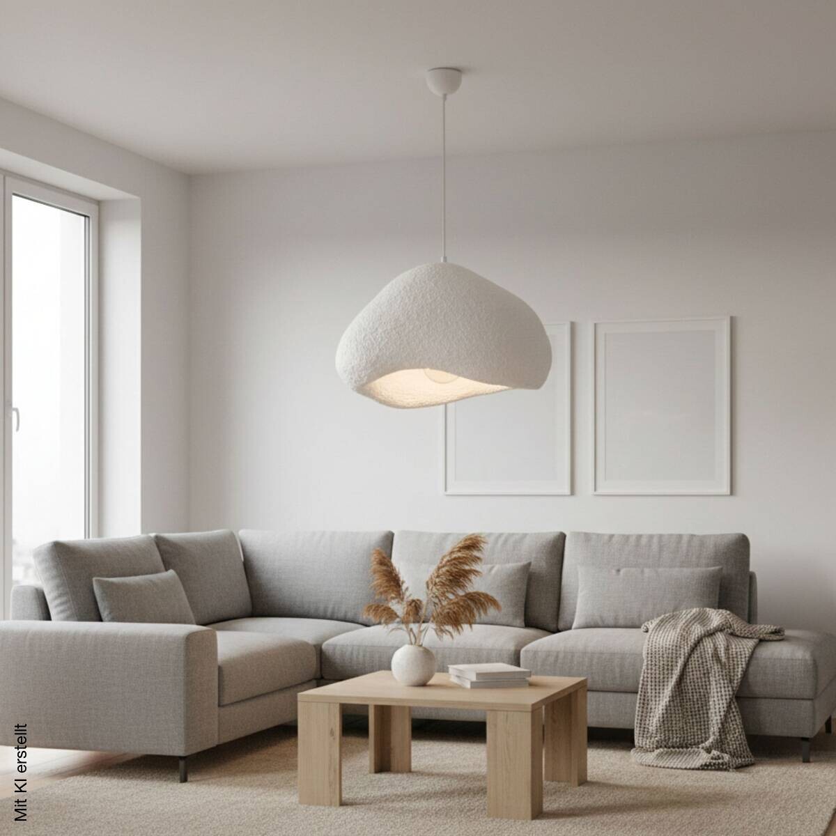 Opviq Pendelleuchte weiß Metall Fiberglas B/T/L: ca. 50x46x50 cm E27 1 Brennstellen