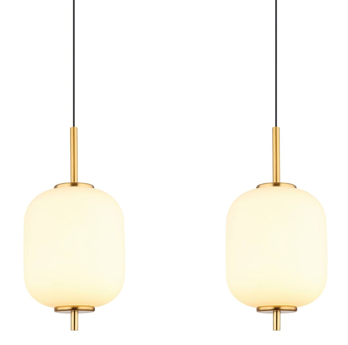 GLOBO Pendelleuchte messing Glas Metall B/H/T: ca. 13,5x150x80 cm 1 Brennstellen