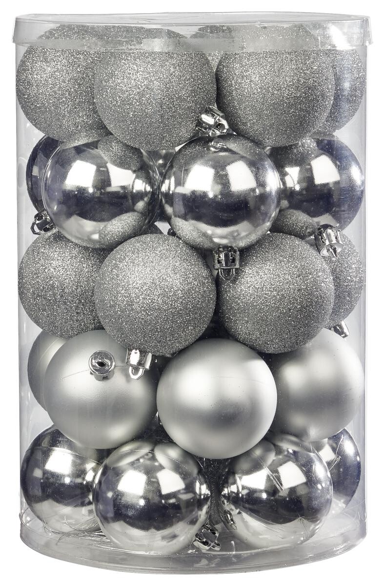 POCOline Weihnachtskugelset silber D: ca. 6 cm