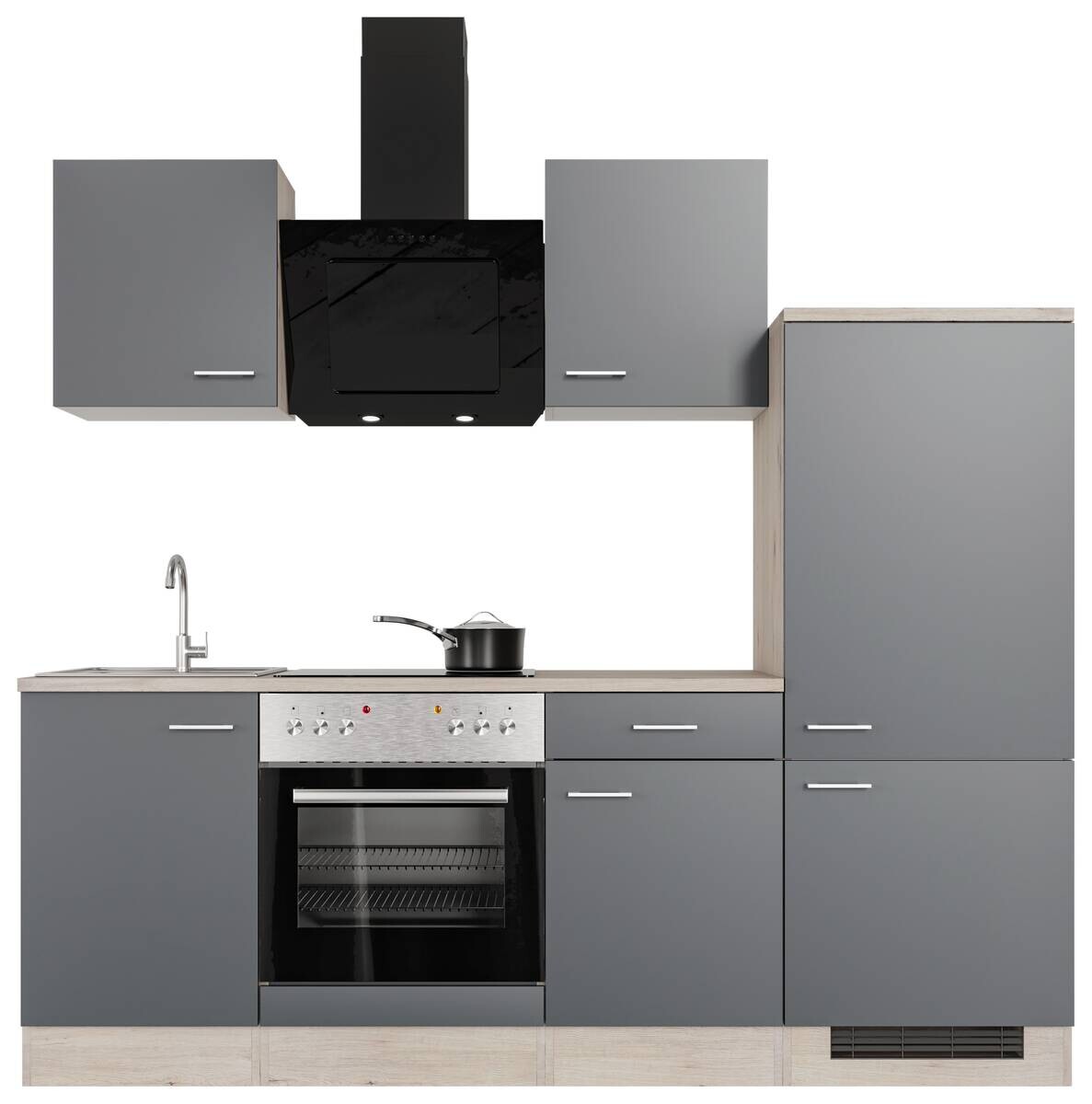 Flex-Well Küchenblock Morena Basalt matt B/H/T: ca. 220x200x60 cm