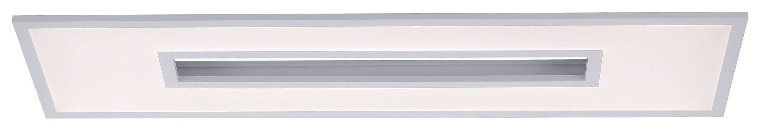Just Light LED-Deckenleuchte RECESS 11647-16 weiß grau Kunststoff Metall B/H/T: ca. 30x5x100 cm 1 Brennstellen
